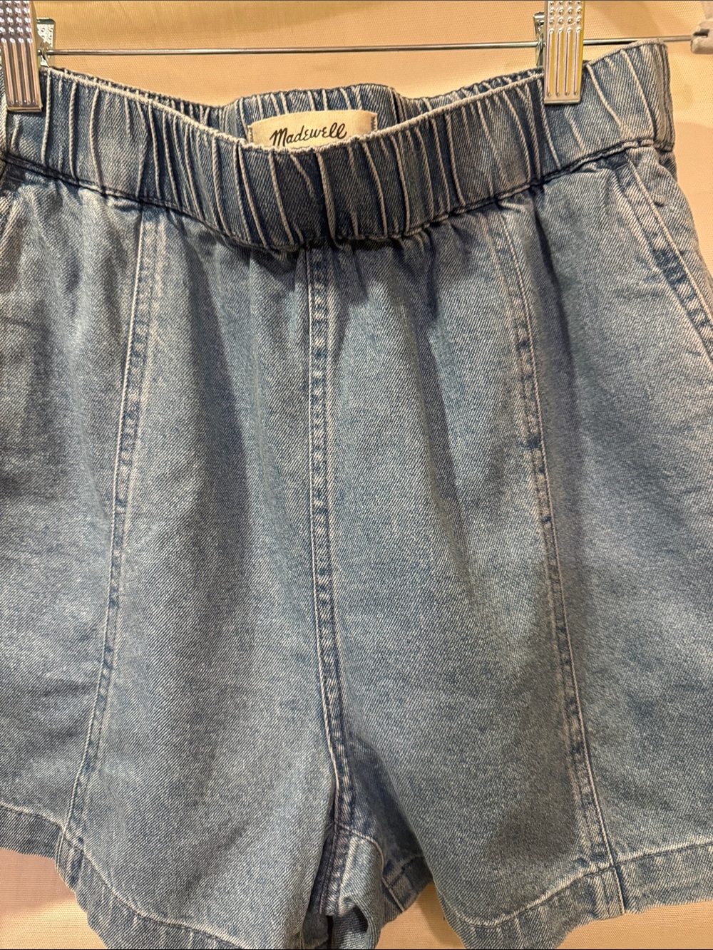 Madewell Light Blue Paperbag Denim Shorts Size S